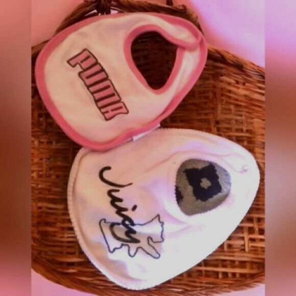 JUICY COUTURE BIBS BABY LOT SEVEN PUMA & more! 7 NEW & GENTLY USED Girls - Picture 2 of 14